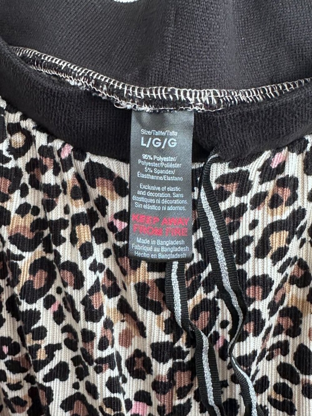 René Rofé Leopard Print Pajama Set Size Large Soft Stretch Lounge Set - Picture 11 of 12